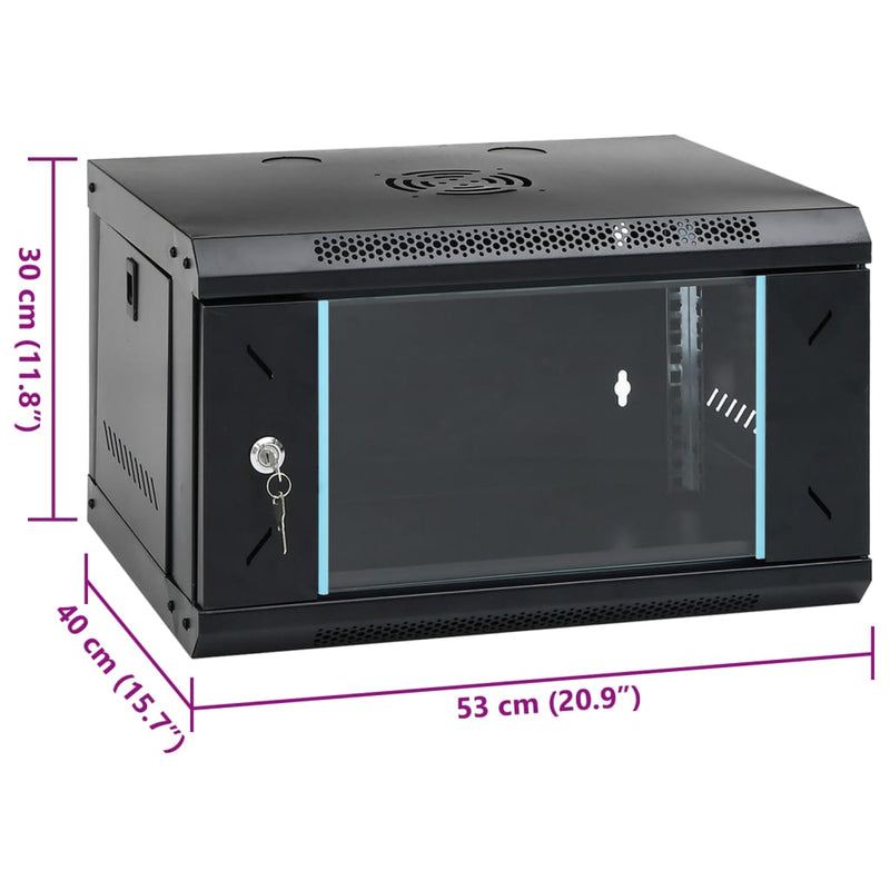 6U Wall Mounted Network Cabinet 19" IP20 53x40x30 cm