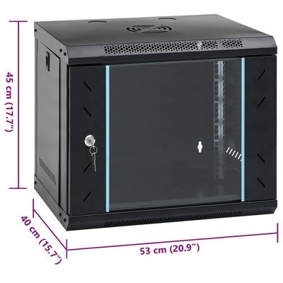 9U Wall Mounted Network Cabinet 19" IP20 53x40x45 cm