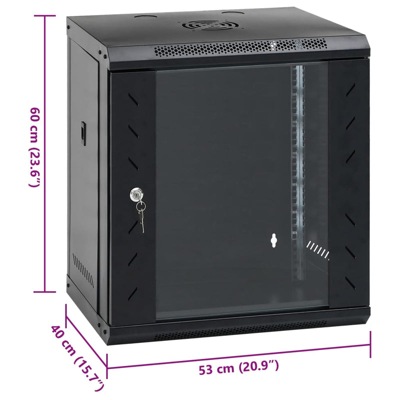 12U Wall Mounted Network Cabinet 19" IP20 53x40x60 cm