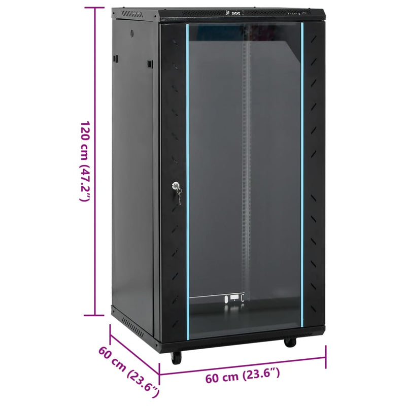 22U Network Cabinet with Swivel Feet 19" IP20 60x60x120 cm