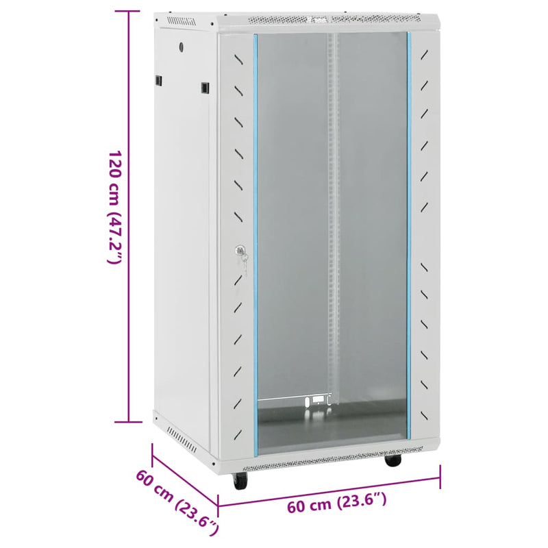 22U Network Cabinet with Swivel Feet 19" IP20 60x60x120 cm