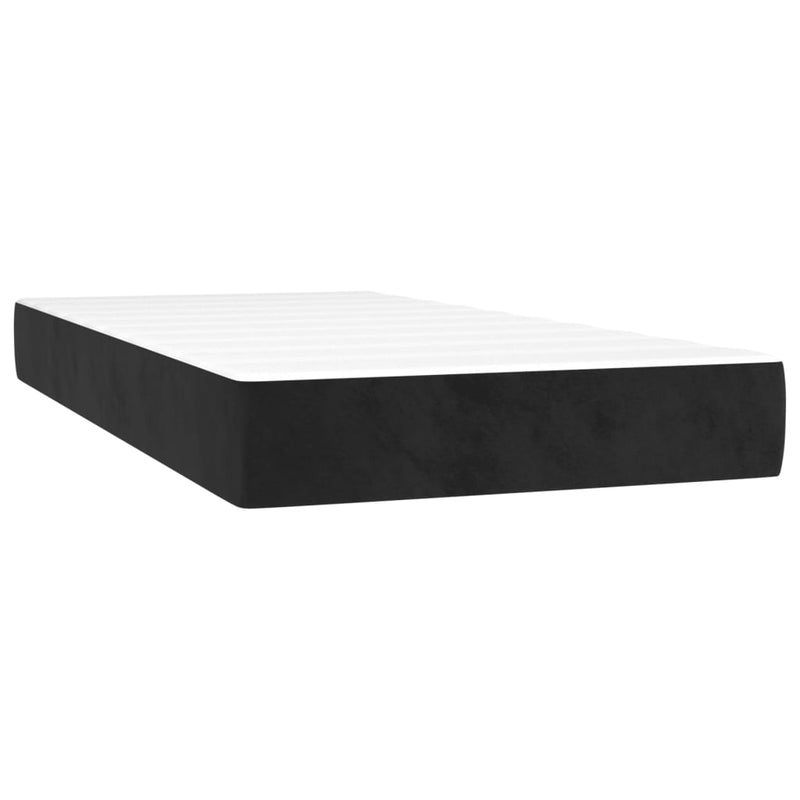 Pocket Spring Bed Mattress Black 106x203x20 cm King Single Size Velvet