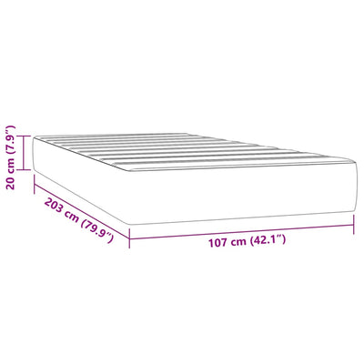 Pocket Spring Bed Mattress Black 106x203x20 cm King Single Size Velvet