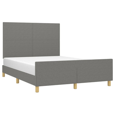 Bed Frame without Mattress Dark Grey 137x187 cm Double Fabric