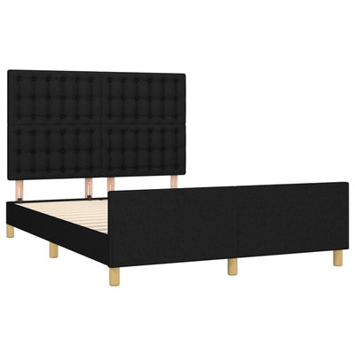 Bed Frame without Mattress Black 137x187 cm Double Fabric