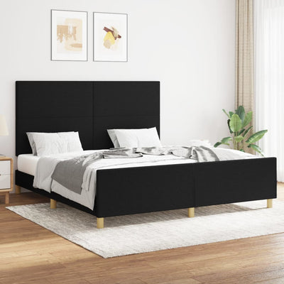 Bed Frame without Mattress Black 152x203 cm Queen Fabric