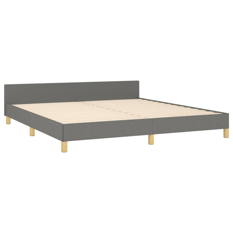 Bed Frame without Mattress Dark Grey 152x203 cm Queen Fabric