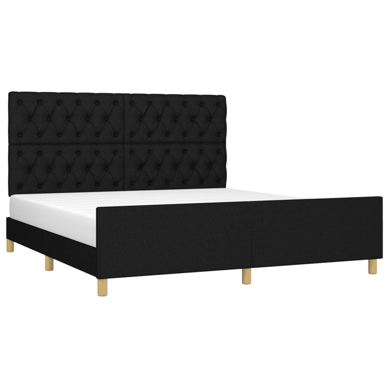 Bed Frame without Mattress Black 152x203 cm Queen Fabric