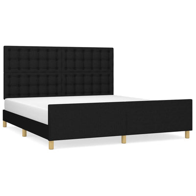 Bed Frame without Mattress Black 152x203 cm Queen Fabric