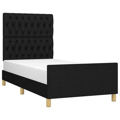 Bed Frame without Mattress Black 107x203 cm King Single Size Fabric