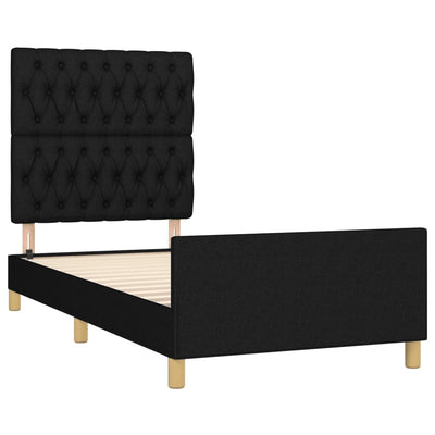 Bed Frame without Mattress Black 107x203 cm King Single Size Fabric