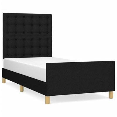 Bed Frame without Mattress Black 107x203 cm King Single Size Fabric