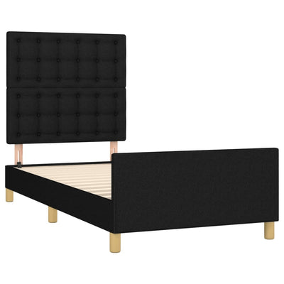 Bed Frame without Mattress Black 107x203 cm King Single Size Fabric