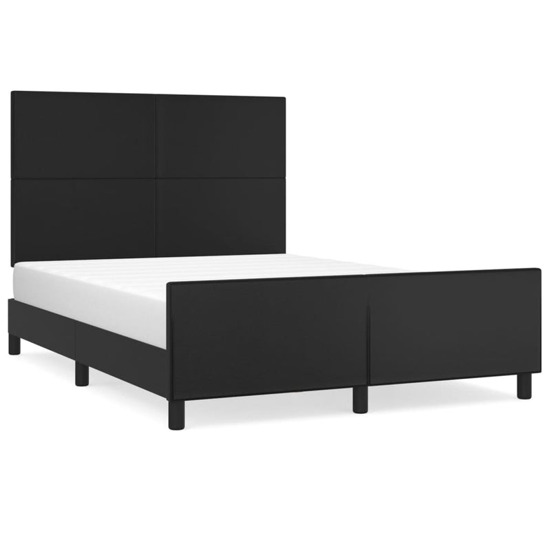 Bed Frame without Mattress Black 137x187 cm Double Faux Leather