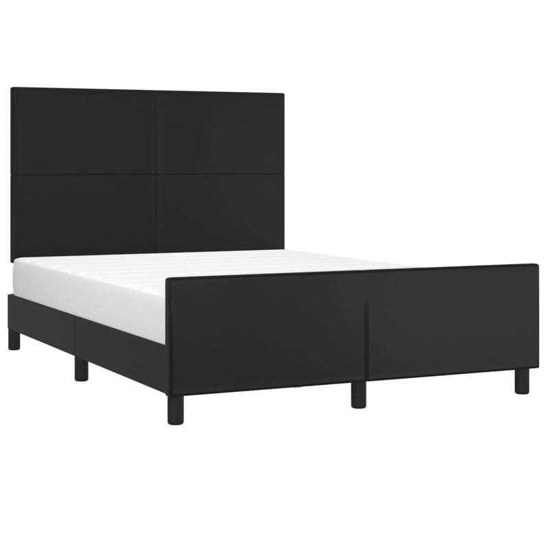 Bed Frame without Mattress Black 137x187 cm Double Faux Leather