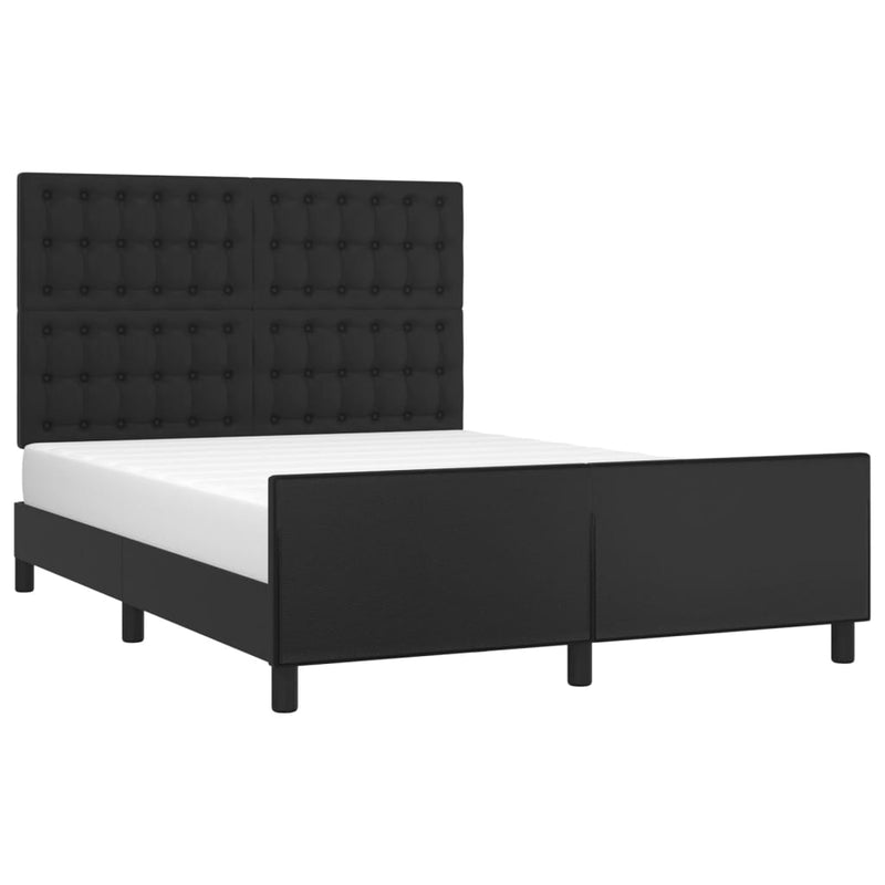 Bed Frame without Mattress Black 137x187 cm Double Faux Leather