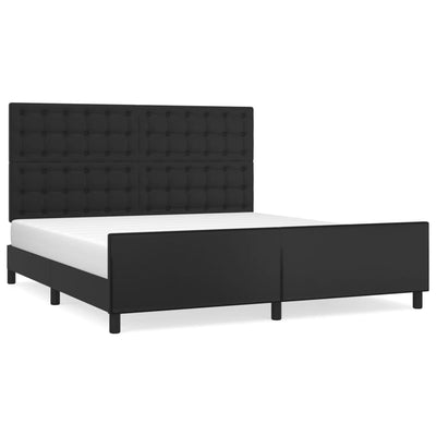 Bed Frame without Mattress Black 152x203 cm Queen Faux Leather