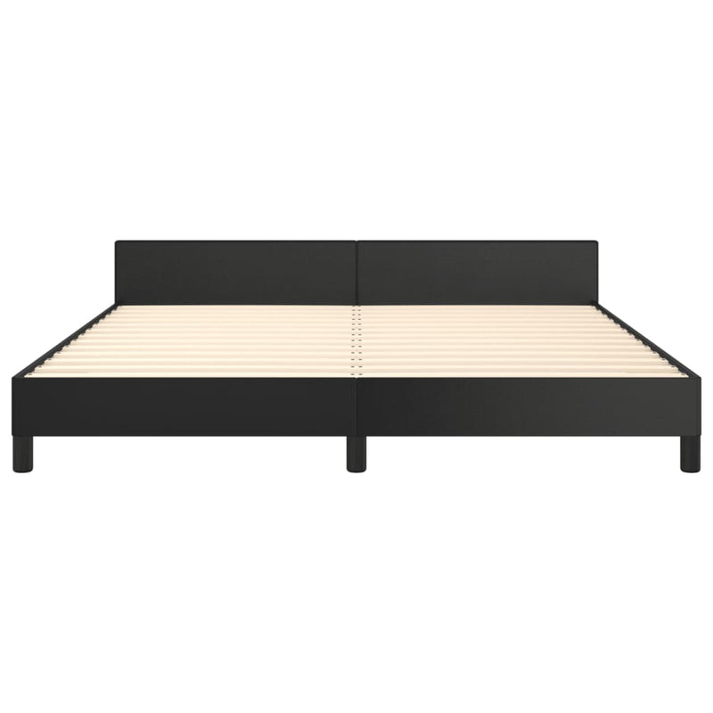 Bed Frame without Mattress Black 152x203 cm Queen Faux Leather