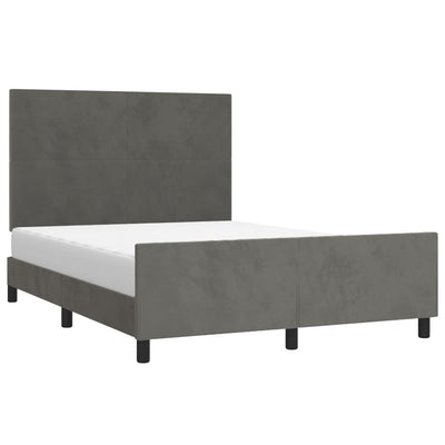 Bed Frame without Mattress Dark Grey 137x187 cm Double Velvet