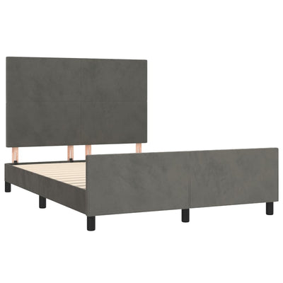 Bed Frame without Mattress Dark Grey 137x187 cm Double Velvet