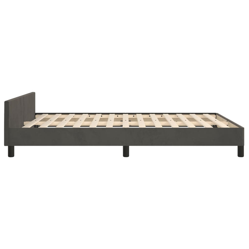 Bed Frame without Mattress Dark Grey 137x187 cm Double Velvet