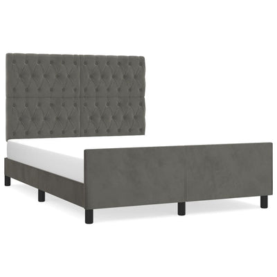 Bed Frame without Mattress Dark Grey 137x187 cm Double Velvet