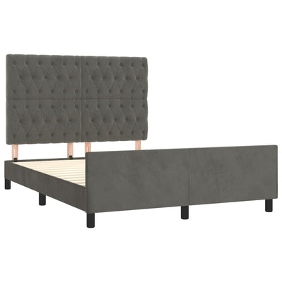 Bed Frame without Mattress Dark Grey 137x187 cm Double Velvet