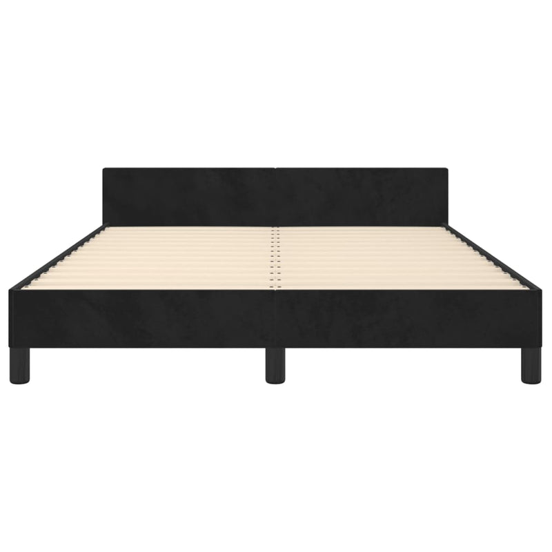 Bed Frame without Mattress Black 137x187 cm Double Velvet