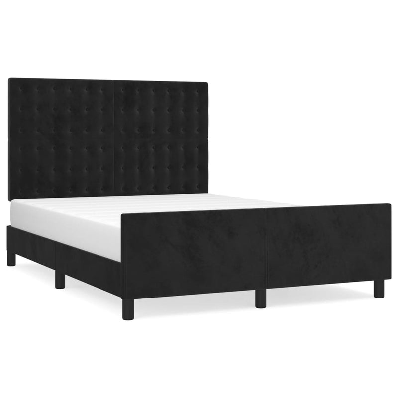 Bed Frame without Mattress Black 137x187 cm Double Velvet