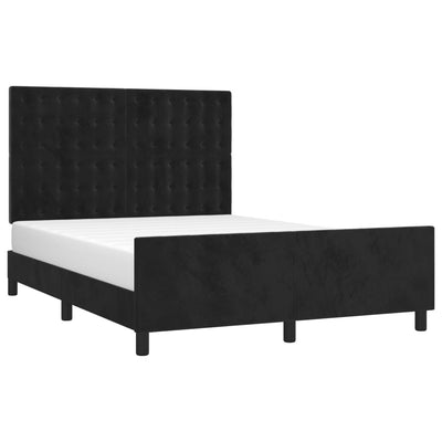 Bed Frame without Mattress Black 137x187 cm Double Velvet