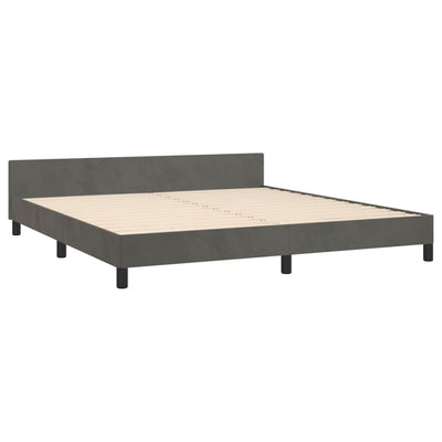 Bed Frame without Mattress Dark Grey 152x203 cm Queen Velvet