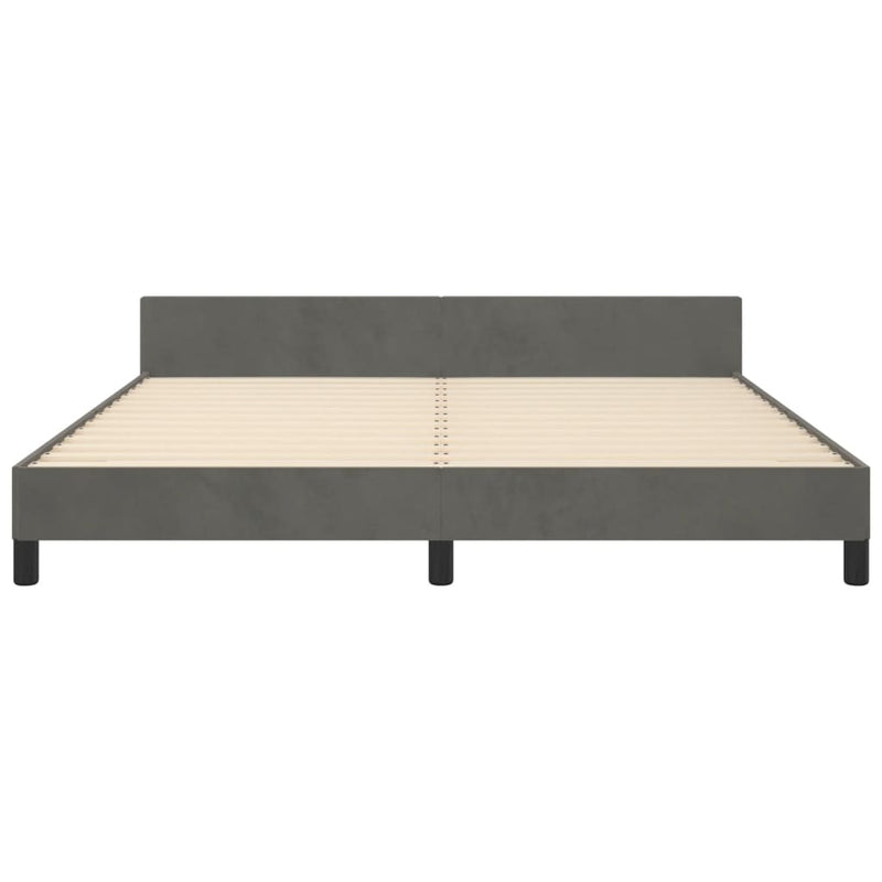 Bed Frame without Mattress Dark Grey 152x203 cm Queen Velvet