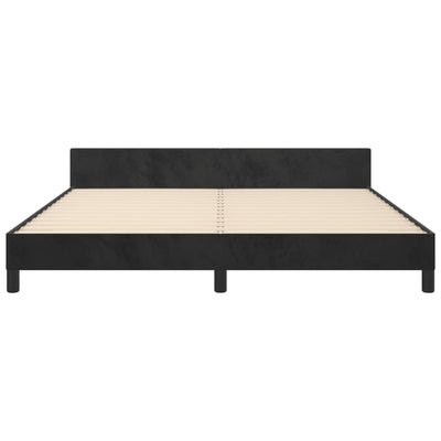 Bed Frame without Mattress Black 152x203 cm Queen Velvet