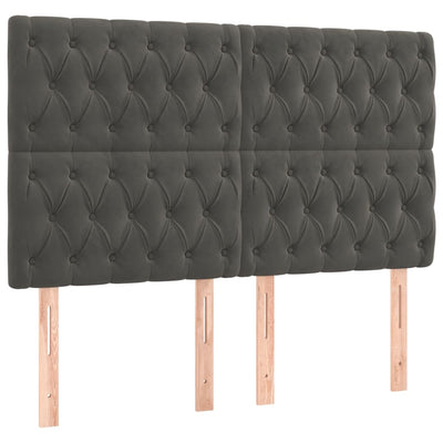 Bed Frame without Mattress Dark Grey 152x203 cm Queen Velvet