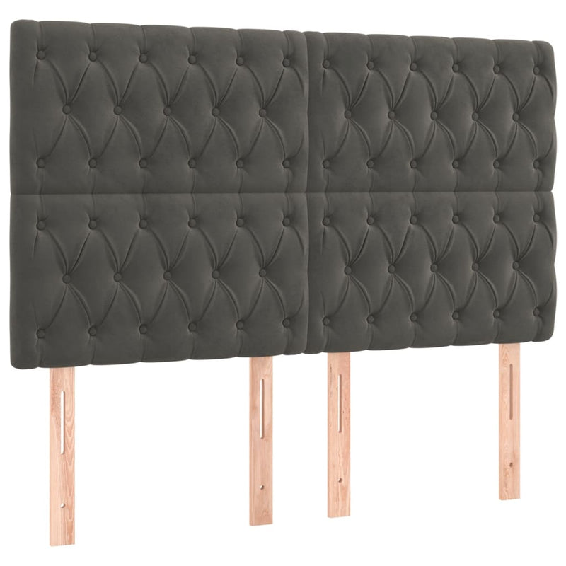 Bed Frame without Mattress Dark Grey 152x203 cm Queen Velvet