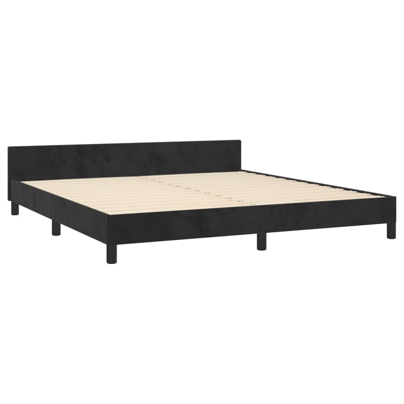 Bed Frame without Mattress Black 152x203 cm Queen Velvet