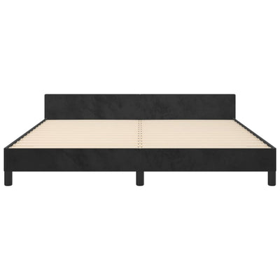 Bed Frame without Mattress Black 152x203 cm Queen Velvet