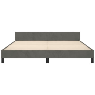 Bed Frame without Mattress Dark Grey 152x203 cm Queen Velvet