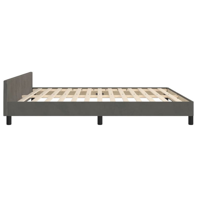 Bed Frame without Mattress Dark Grey 152x203 cm Queen Velvet