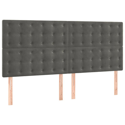 Bed Frame without Mattress Dark Grey 152x203 cm Queen Velvet