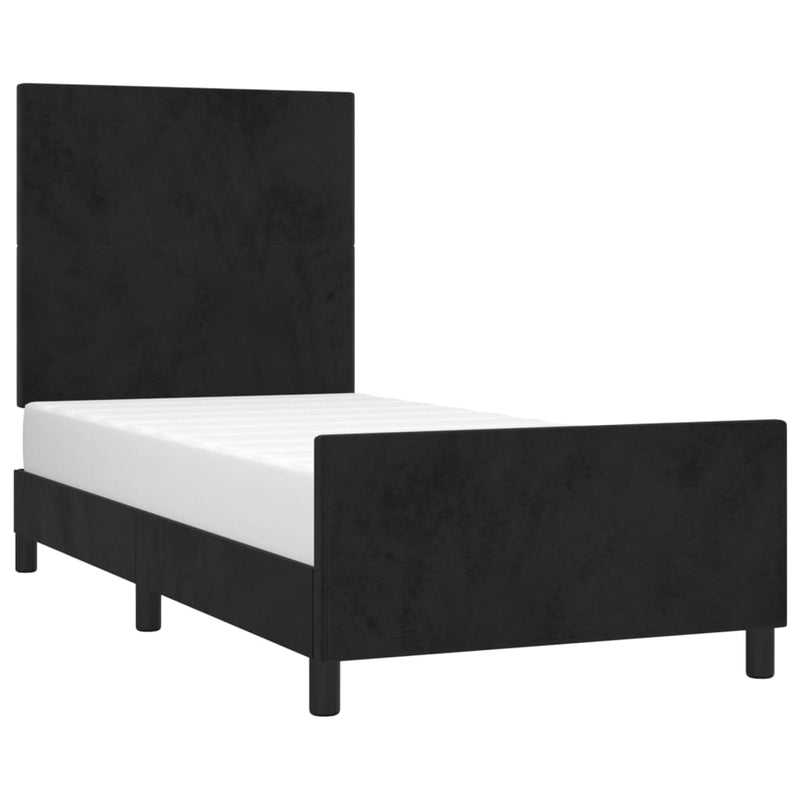 Bed Frame without Mattress Black 107x203 cm King Single Size Velvet