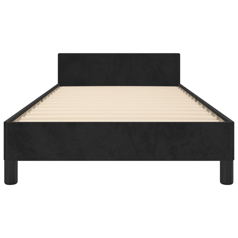 Bed Frame without Mattress Black 107x203 cm King Single Size Velvet