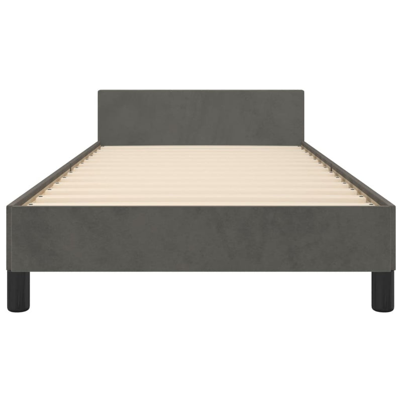 Bed Frame without Mattress Dark Grey 107x203 cm King Single Size Velvet