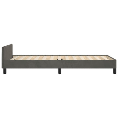 Bed Frame without Mattress Dark Grey 107x203 cm King Single Size Velvet