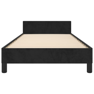 Bed Frame without Mattress Black 107x203 cm King Single Size Velvet