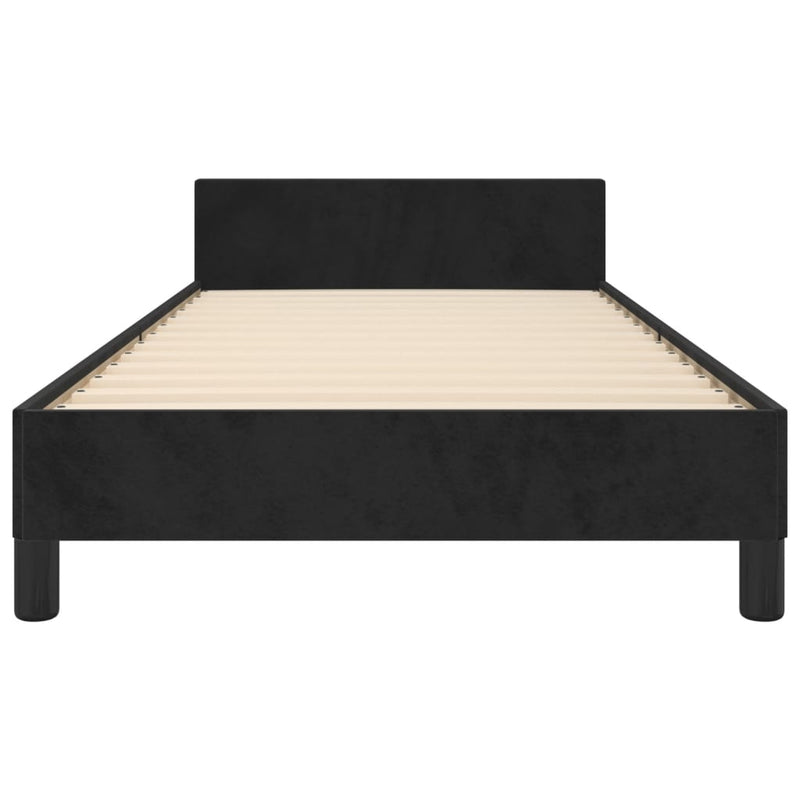 Bed Frame without Mattress Black 107x203 cm King Single Size Velvet
