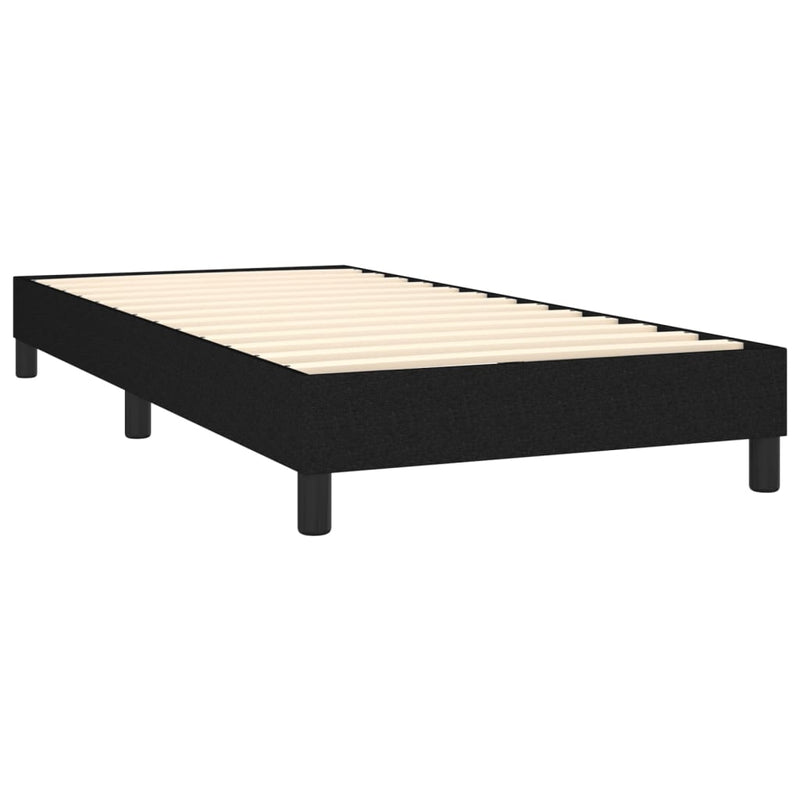 Box Spring Bed with Mattress Black 106x203 cm King Single Size Fabric