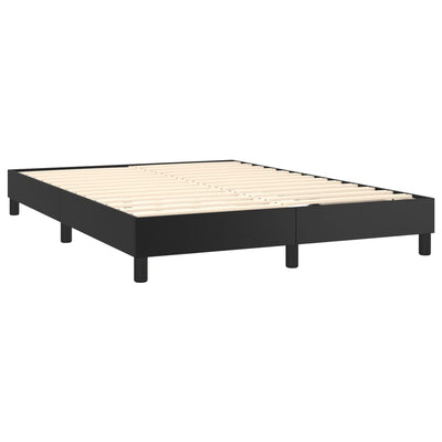 Box Spring Bed with Mattress Black 137x187 cm Double Size Faux Leather