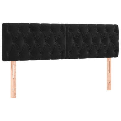 Box Spring Bed with Mattress Black 137x187 cm Double Size Velvet