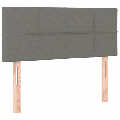 Box Spring Bed with Mattress Dark Grey 106x203 cm King Single Size Velvet